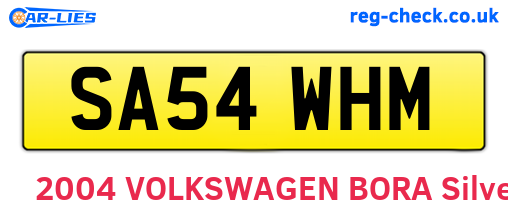 SA54WHM are the vehicle registration plates.
