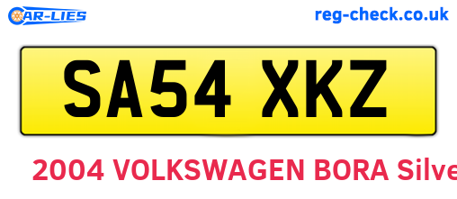 SA54XKZ are the vehicle registration plates.