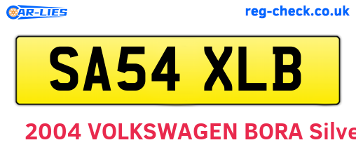 SA54XLB are the vehicle registration plates.