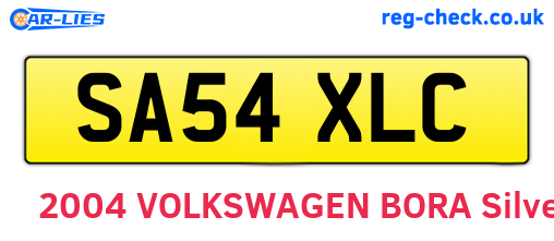 SA54XLC are the vehicle registration plates.