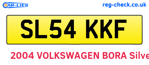 SL54KKF are the vehicle registration plates.