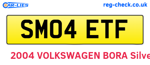 SM04ETF are the vehicle registration plates.
