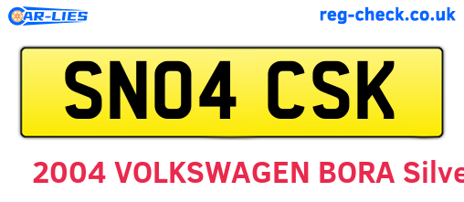 SN04CSK are the vehicle registration plates.