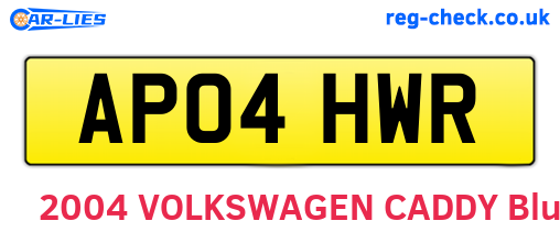 AP04HWR are the vehicle registration plates.