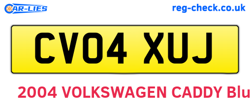 CV04XUJ are the vehicle registration plates.