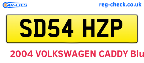 SD54HZP are the vehicle registration plates.