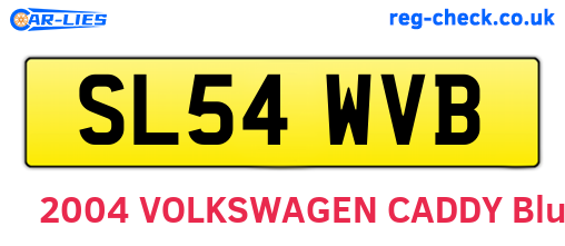 SL54WVB are the vehicle registration plates.