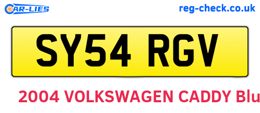 SY54RGV are the vehicle registration plates.