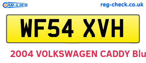 WF54XVH are the vehicle registration plates.