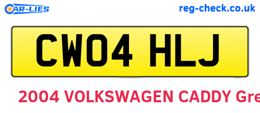 CW04HLJ are the vehicle registration plates.