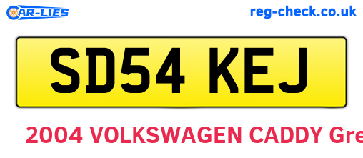 SD54KEJ are the vehicle registration plates.