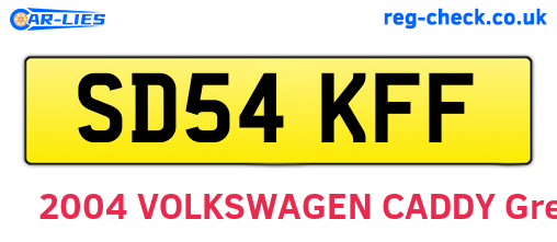 SD54KFF are the vehicle registration plates.
