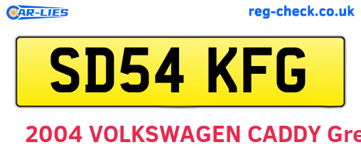 SD54KFG are the vehicle registration plates.