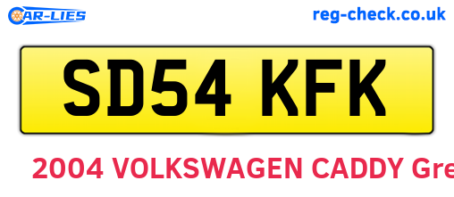 SD54KFK are the vehicle registration plates.