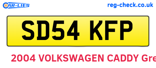 SD54KFP are the vehicle registration plates.