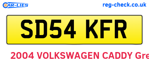 SD54KFR are the vehicle registration plates.