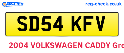 SD54KFV are the vehicle registration plates.