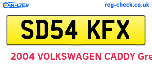 SD54KFX are the vehicle registration plates.