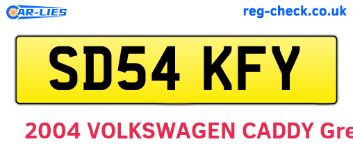 SD54KFY are the vehicle registration plates.