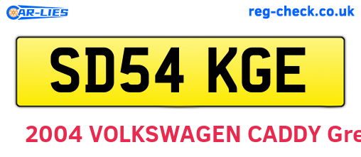 SD54KGE are the vehicle registration plates.