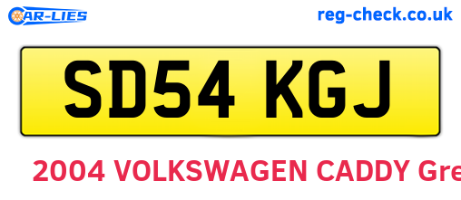 SD54KGJ are the vehicle registration plates.