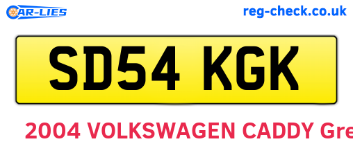 SD54KGK are the vehicle registration plates.