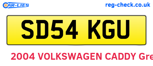 SD54KGU are the vehicle registration plates.