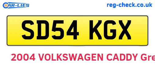 SD54KGX are the vehicle registration plates.