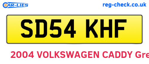 SD54KHF are the vehicle registration plates.