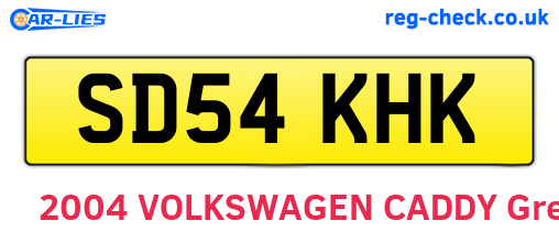 SD54KHK are the vehicle registration plates.