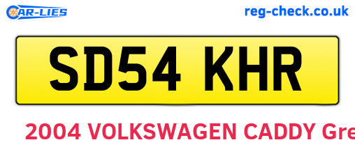 SD54KHR are the vehicle registration plates.