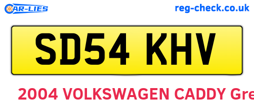 SD54KHV are the vehicle registration plates.