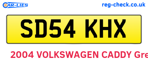 SD54KHX are the vehicle registration plates.