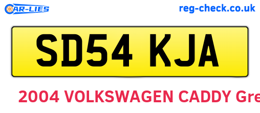 SD54KJA are the vehicle registration plates.