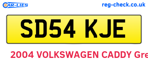 SD54KJE are the vehicle registration plates.