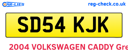SD54KJK are the vehicle registration plates.