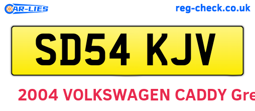 SD54KJV are the vehicle registration plates.