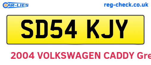 SD54KJY are the vehicle registration plates.