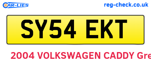 SY54EKT are the vehicle registration plates.