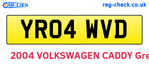 YR04WVD are the vehicle registration plates.