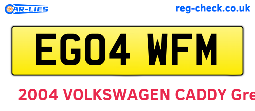 EG04WFM are the vehicle registration plates.