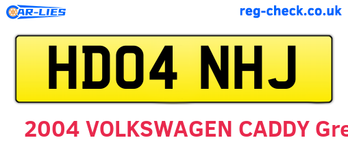 HD04NHJ are the vehicle registration plates.
