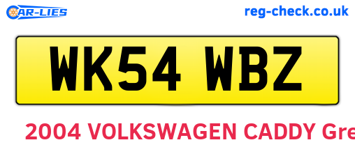 WK54WBZ are the vehicle registration plates.
