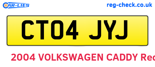 CT04JYJ are the vehicle registration plates.
