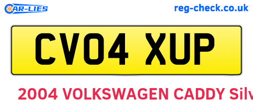 CV04XUP are the vehicle registration plates.
