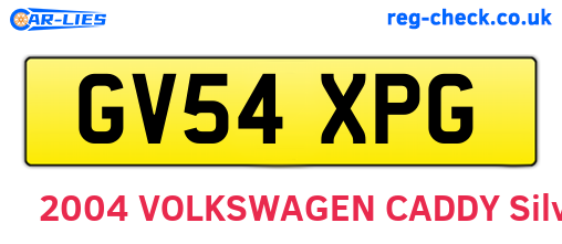 GV54XPG are the vehicle registration plates.