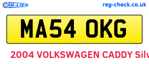 MA54OKG are the vehicle registration plates.