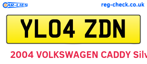 YL04ZDN are the vehicle registration plates.
