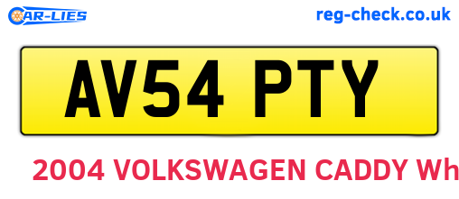 AV54PTY are the vehicle registration plates.