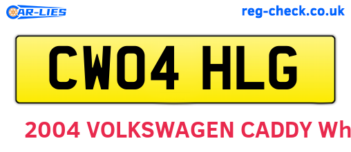 CW04HLG are the vehicle registration plates.